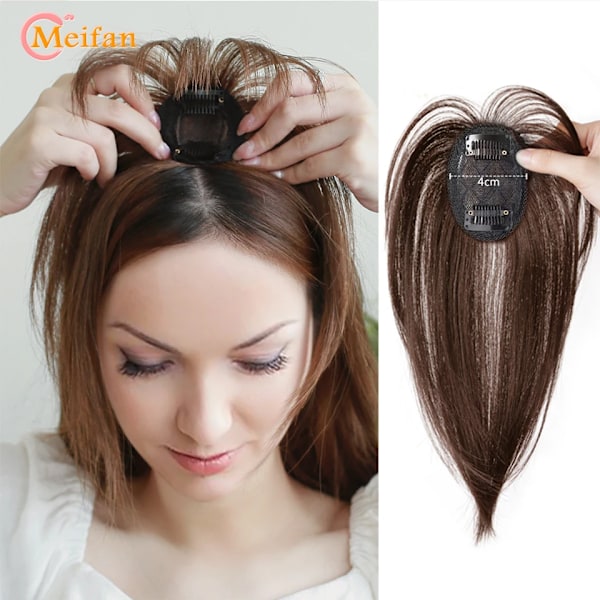 Meifan Syntetiska Topper Hårpiece Falska Bang Clip-In Bangs Förlängning Naturliga Falska Fringe Osynlig Clourse Hårstycke För Frisyra Kvinnor P4/30