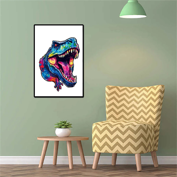 Dinosaur Træpuslespil Kunst Unik Skildpadde Dyreformet Puslespil DIY Interessant Spil til Voksne Børn Familie Hjem Decor YPAN-3329-A5