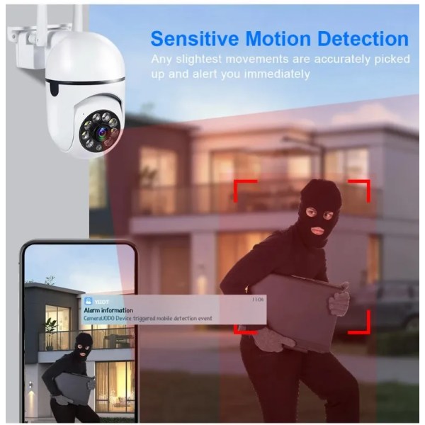 3MP PTZ WiFi IP-kamera Säkerhet Videoövervakningskamera Människodetektering Automatisk spårning Night Vision Utomhus Vattentätning AU Plug 3MP-32G SD Card-2PCS