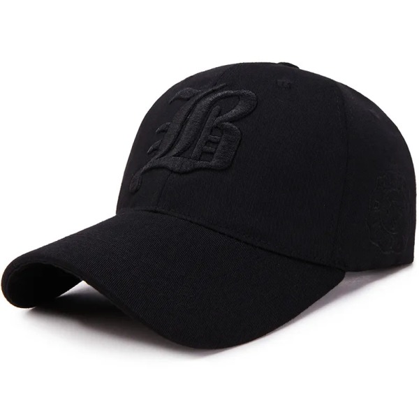 Cap för män damer sommar bomullsmössa Broderi Snapback Hip-Hop cap Vuxen Sport Solhatt Casual Gorra Hombre Visir Pappa Hatt Black