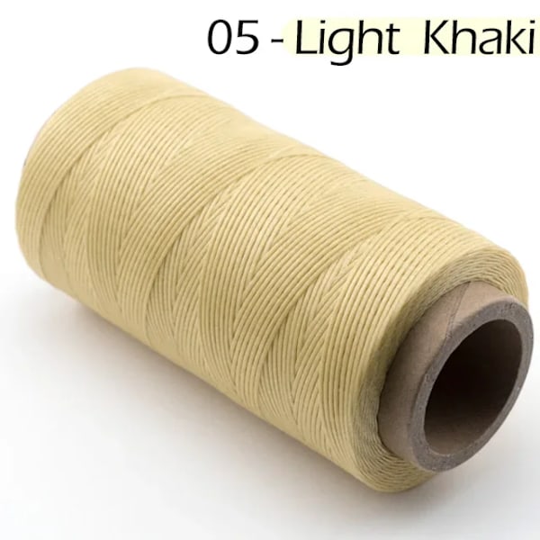 Vaxad Linn Trådbokbindning | Vaxad Tråd Sy Läder - Vaxat Tråd 05 Light Khaki 0.8mm 150D - 270M