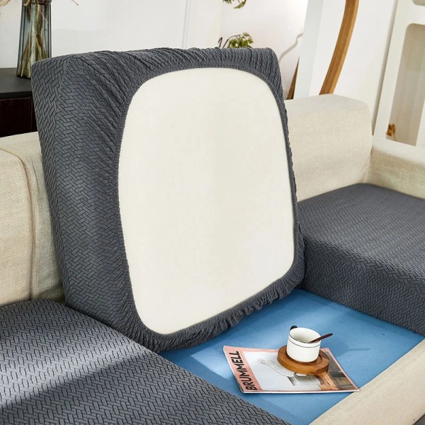 Jacquard Soffa Sits Cover Möbelskydd Sofföverdrag till vardagsrum Tvättbara stretchsoffor Överdrag cover Grey 4R(190-230cm)