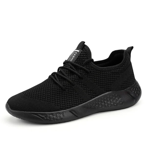 Hot Sale Light Man Rung Skor Bekväm Andningsbart Mäns Sneaker Casual Antiskid Och Slit-Resistent Jogging Män Sport Sneaker Skor black1 46