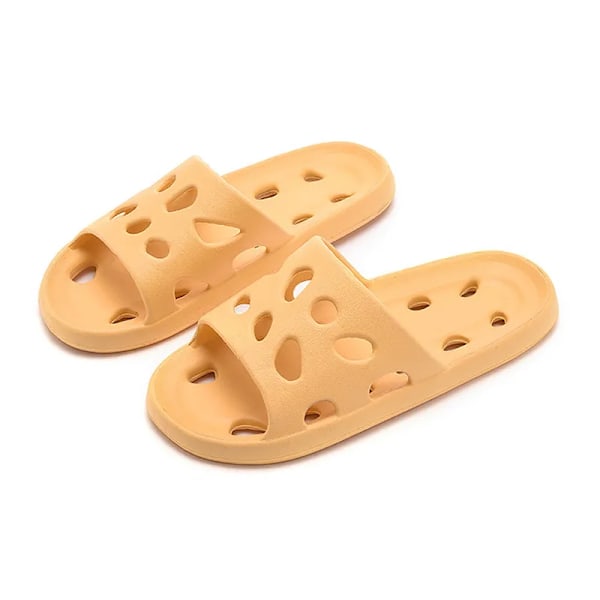 Män Sandaler Flip Flops Kvinnor Tofflor Solid Färg Enkel Icke-Slipp Super Mjuka Slides Dusch Tofflor För Män Utomhus Cot Uple Skorname C-Yellow 44-45