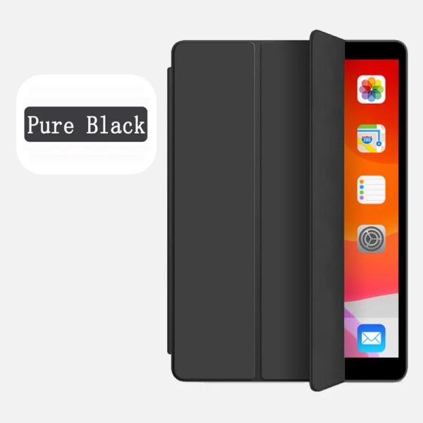 För Apple iPad 9.7 10.2 10.9 2018 2019 2020 2021 2022 2:e 3:e 4:e 5:e 6:e 7:e 8:e 9:e 10:e generationens Magnetic Flip Smart Cover Pure Black iPad 7th 10.2 2019