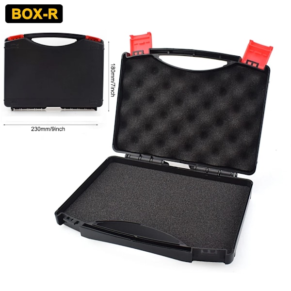 NEWACALOX 4-layer Toolbox with Buckle Portable Storage Box for Hardware Tools Small Accessories Handheld Outdoor Tool Box BOX-R