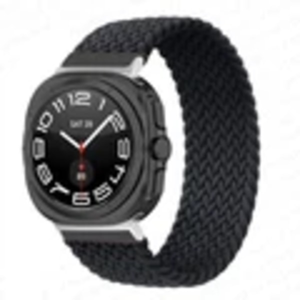 Flätad Solo Loop Strap För Samsung Galaxy Klocka 7 Ultra 47Mm Tillbehör Cora Nylon Armband Galaxy Klocka7 47 Mm Black galaxy watch 7 ultra