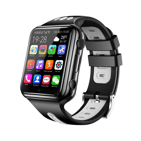 Android 9.0 4G Smart Watch W5 GPS watch för barn Dubbel kamera Inspelning WiFi Internet Videosamtal för pojkar och flickor black