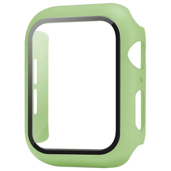 Glas+ Cover för Apple Watch Screen Protector Case 41mm 45mm 42mm 38mm 44mm 40mm Reptålig skyddande iWatch 9 8 7 6 SE 5 Mint green Series456 SE 44MM