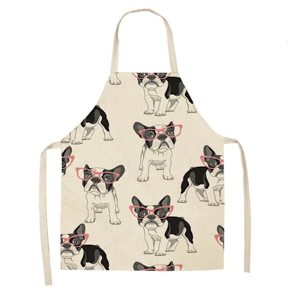 Söt Hund Pug Mönster Skriv Ut Kök Förkläden Unisex Middag Fest Matlagning Bib Rolig Pinafore Rengöring Förklädnad 55X68cm style 2 55x68cm