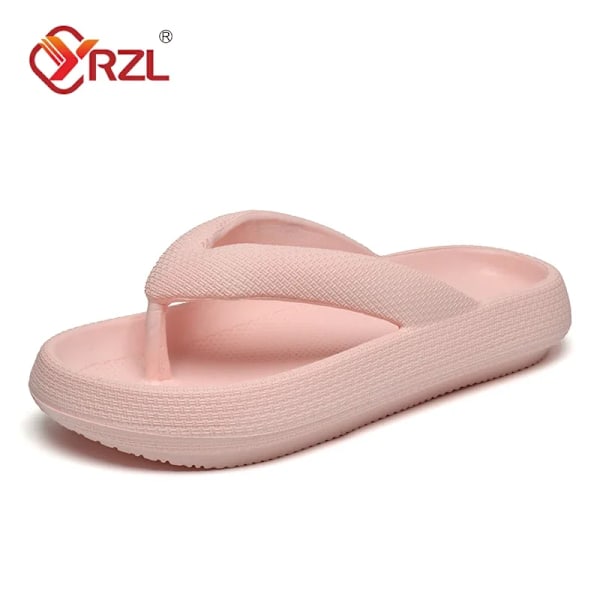 Yrzl Flip Flops Mænd Blød Sål Platform 2024 Sommerstrand Icke Slip Kvinder Tøfler Coulpel Tyk Solen Badeværelse Slida Sandaler Pink 40-41