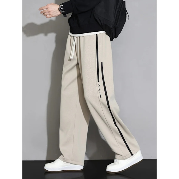 2024 Nya Sweatbyxor Män Baggy Joggers Bredben Byxor Neutral Andas Lös Utomhusbyxor Mode Design Jo. Gångbyxor Khaki 65-75KG XL