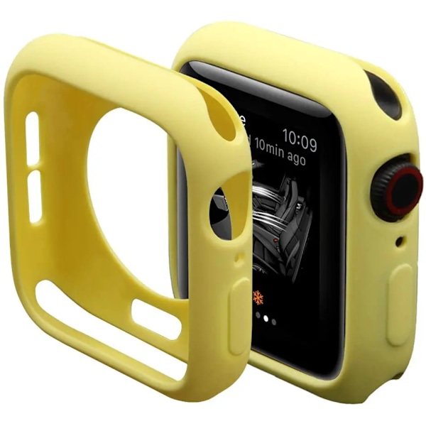 Godis Blød Silikonefodral Til Apple Watch Ultra 9 8 7 6 Se 5 Beskyttelsesetui Til Iwatch-Serien 49Mm 45Mm 41Mm 44Mm 40Mm 42Mm 38Mm Yellow Series 123 42mm