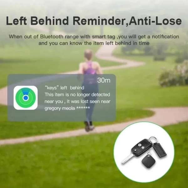 Smart Bluetooth-kompatibel GPS Tracker för Air Itag Via IOS Hitta min app för att hitta kortplånbok iPad-nycklar Barn Hund Anti-förlorad larm black