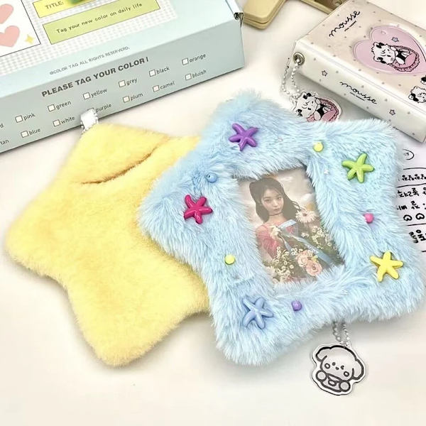 Plys Foto Kort Indehaver Kawaii Foto Album Kort Binder Kpop-Kort Samle Bog 3 Tommer Billede Opbevaring Brevpapir Supplil Er card holder S2