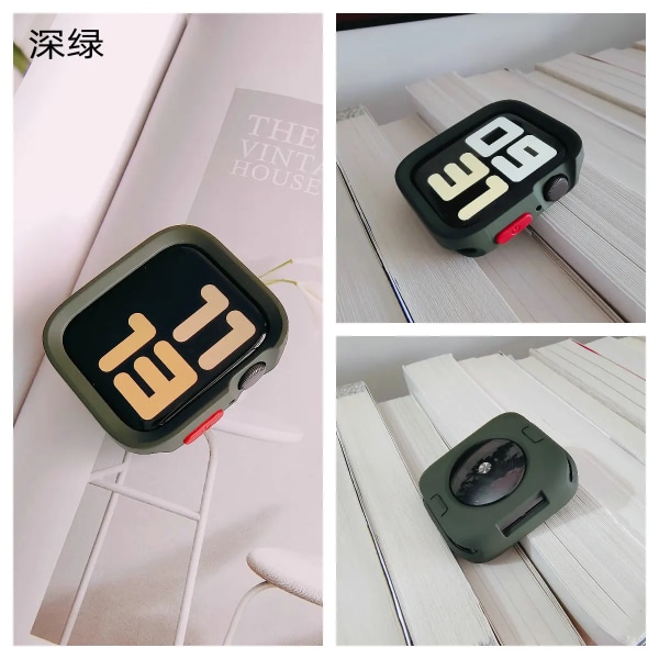 Tvåfärgad mjuk silikon tpu- case för Apple Watch Cover 9 8 7 6 Se 5 4 44 mm 45 mm skydd Iwatch Serie 41 mm 40 mm 49 mm stötfångare A2 40MM