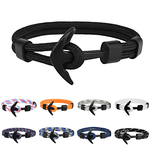 Kirykle Heta Par-Bracelet för Par - Modelegering Ankararmband Armband Flätad Polyester Reparmband för Kvinnor Män Presenter KR1018-2-8