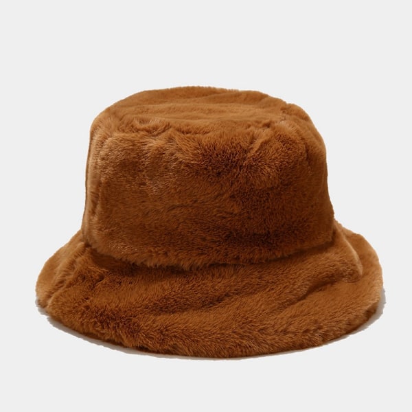 Ins Plush Hat Kvinnliga Japanska Litterära Retro Enkel Fisherman Hat Höst Och Vinter Koreanska Version Av All Varm Mode Hatt Rose Red M（56-58cm）