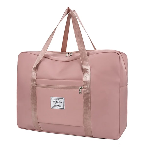 Foldbar Rejsetaske Stor Kapacitet Vandafvisende Bagage Tote Håndtaske Rejse Duffel Taske Gym Yoga Opbevaring Skuldertaske Til Kvinder pink-XL