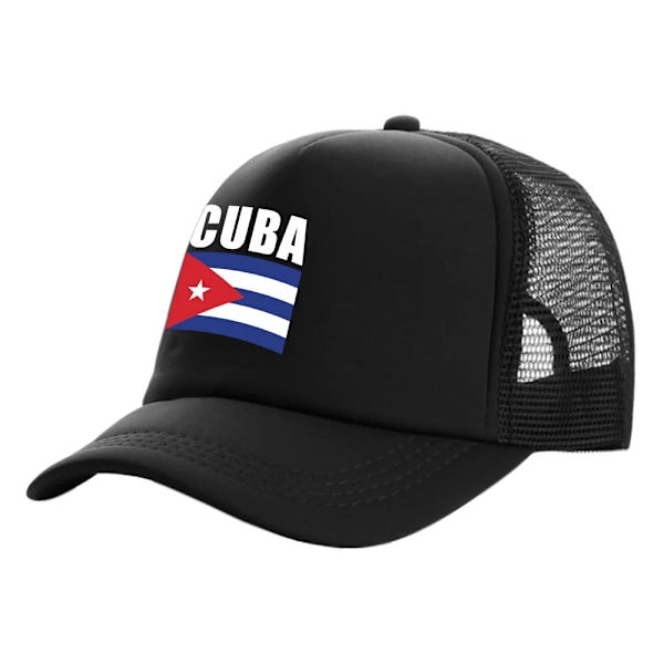 Cuba Trucker Cap Herrar Sval Kuba Flagga Hatt Basebollkeps Sval Sommar Unisex Mesh Nätkepsar SKY BLUE