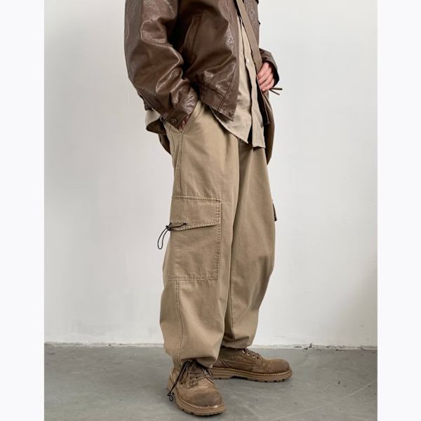 2024 Hösten Retro Brett Ben Grundläggande Stil Överaller Mäns Och Kvinnors Lös Tappered Khaki Casual Byxor Khaki XXL