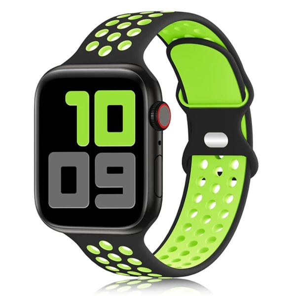 Silikonrem för Apple Watch Band Ultra2 49mm Series 9 8 7 41mm 45 mm 38mm 42mm Sportarmband iWatch 7 6 SE 5 4 3 44mm 40mm black green 09