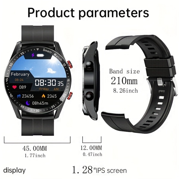 2023 Nytt trådlöst samtal Smart Watch Herr Vattentät Sport Fitness Tracker Weather Display Man Smartwatch För Xiaomi-telefon