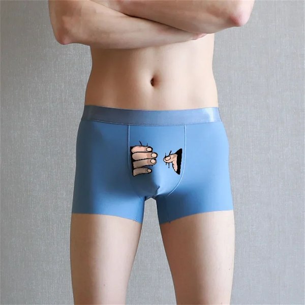 Rolig Underkläder Ice Silk Boxers För Män Shorts Söt Skåp Trunk Plus Storlek Hane Trosor Älskare Fascinerande Present Boxare Män SKY BLUE XL