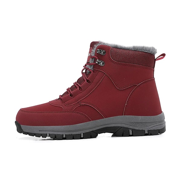 Super Varm Vinter Sne Støvler Med Pels Plus Størrelse 36-47 Vandrestøvler Til Unisex Friluftssneakers Kvinder Mænd Høje Top Støvler Rosy Red 36