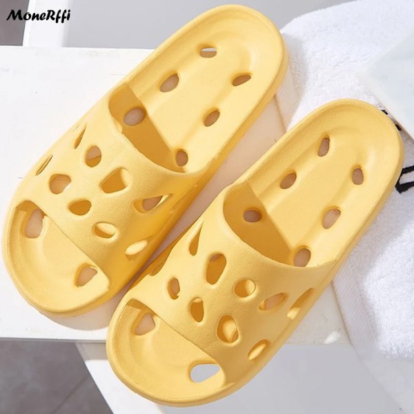 Sommar Tofflor För Män Kvinnor Mjuka Tofflor Inomhus Hem Bilder Moln Tofflar Män Platta Sandaler Strand Skor Man Man Man Flip Flop S C Yellow 42-43