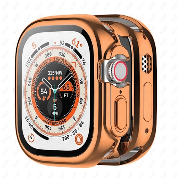 TPU Full Cover för Apple Watch Ultra Case 49mm 42mm 44mm 40mm 38mm Skärmskydd iWatch serier 9 8 7 6 5 4 3 SE fodral 45 41mm 6 rose gold 45mm Series 7 8 9