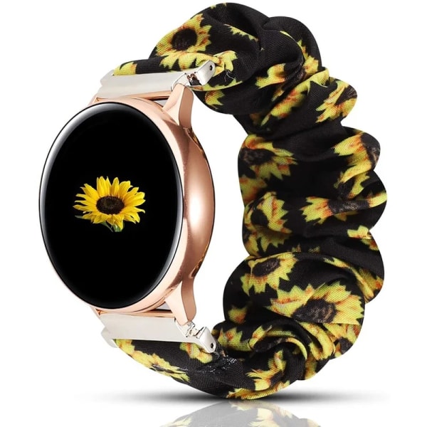 Elastisk nylon för Samsung Galaxy Watch 4 40mm 44mm band Scrunchies armband för Samsung Galaxy Watch4 Classic 42/46mm Sunflower active2