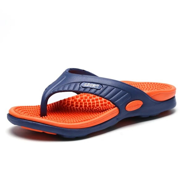 Män Sandaler Sommar Fritidstrand Semester Sandal Hög Kvalitet Män Skor Utomhus Promenader Sko Mal Bekväma Casual Flat Sandals Orange 44