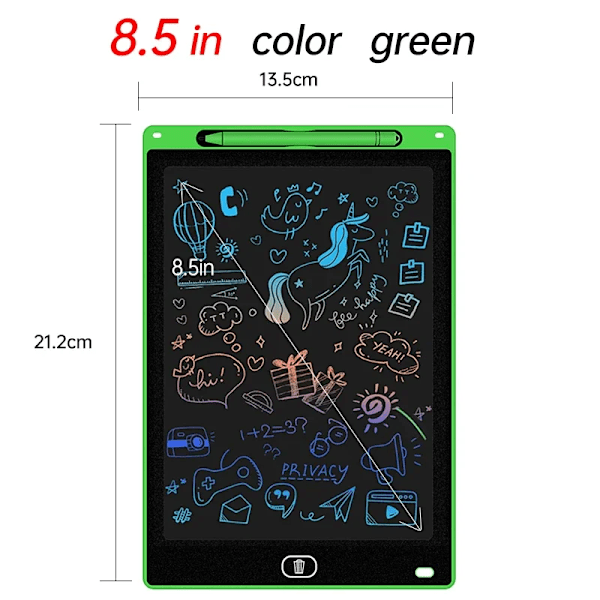 Leksaker För Barn Elektronisk Ritningstavla Lcd Skärm Grafisk Ritningstablett Kids Utbildning Handstil Målning Pad Målning 6.5/8.5" 8.5in Color green