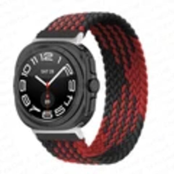 Flätad Solo Loop Strap För Samsung Galaxy Klocka 7 Ultra 47Mm Tillbehör Cora Nylon Armband Galaxy Klocka7 47 Mm black red S