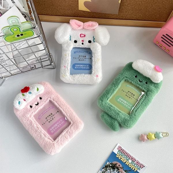 Plys Foto Kort Indehaver Kawaii Foto Album Kort Binder Kpop-Kort Samle Bog 3 Tommer Billede Opbevaring Brevpapir Supplil Er card holder S2
