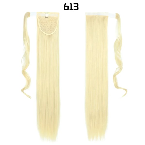 22-32 Tum Syntetiska Hår Fiber Värmeresistentan Curly Hår Med Ponytail Fake Chip-In Hår Extensions Pony Svans 613 22INCHES