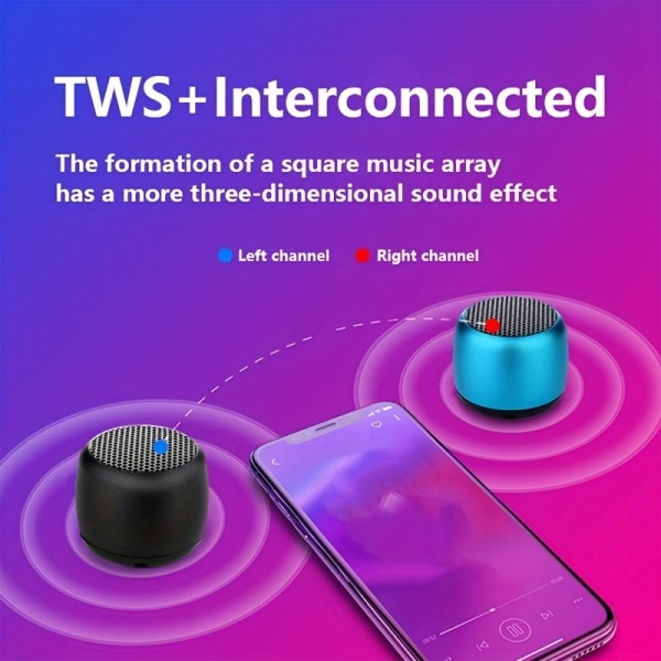 Liten stålkanon: Bärbar musikspelare Mini M1 trådlös högtalare med subwoofer för HD-surroundljud