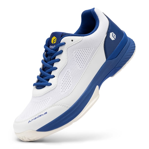 Fitville Bredd Mäns Tennisskor Professionell Träning Sneakers Andas Ej-Slip För Rackett Sport Arch Supporter white blue US 11.5