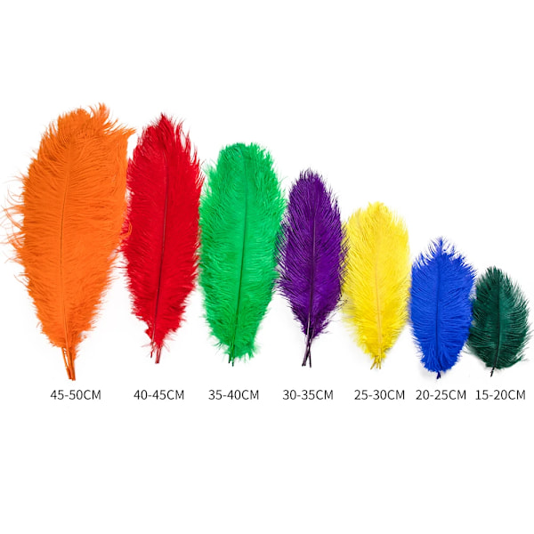 10 st/paket Nya Färgade Strutspennor för Hantverk Bröllopsdekoration DIY Semester Karneval Bröllop Plumas Bulk Tillbehör 15-40CM Royal blue 20-25CM