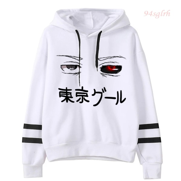 Unisex Tokyo Ghoul Kaneki Ken Eyes Hoodie Japansk Anime Pullover Herr Kawaii Manga Sweatshirt Harajuku Hip Hop Streetwear Man 16030 XL