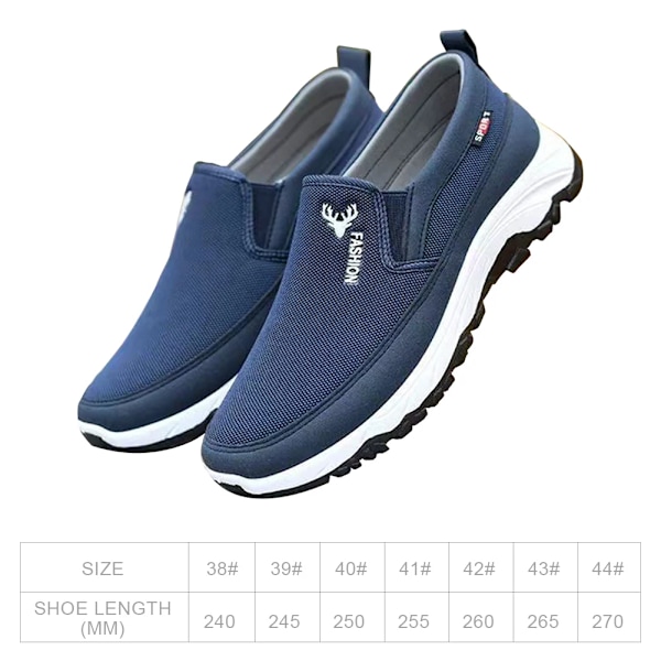 Loafers Män Sneakers Mesh Andningsbart Non-Slip Slip På Vulkaniserade Skor Mjukt Solid Färg Bekväm Vatten Bekvämt Skor Zapatos Blue 44