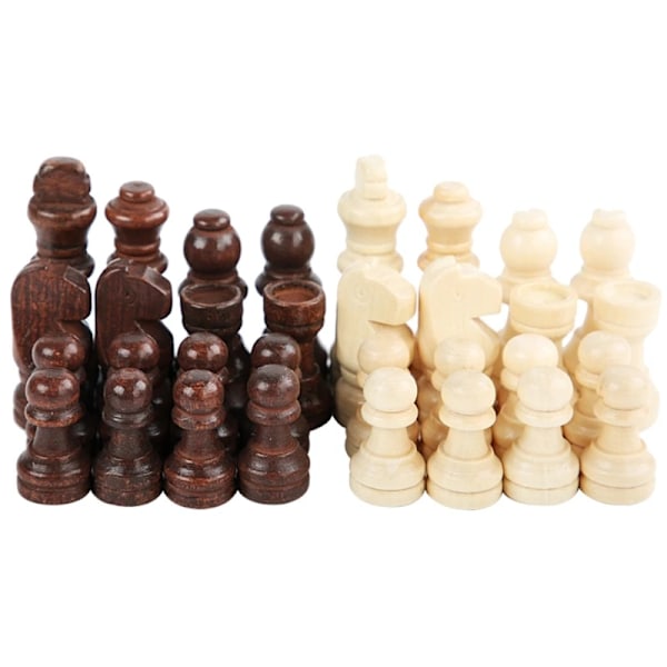 32 Pcs Wooden Chess Pieces Tournament Wood Chessmen International Chess Figures 2.2 inch