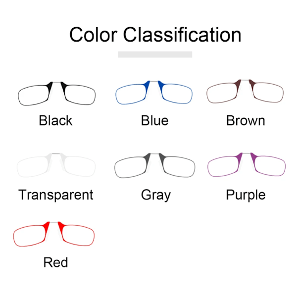 Mini Næseklemme På Læsebriller Mænd Til Kvinder Rammeløse Bærbare Forstørrende Presbyopiske Briller Øjenbeklædning Damer Red +100