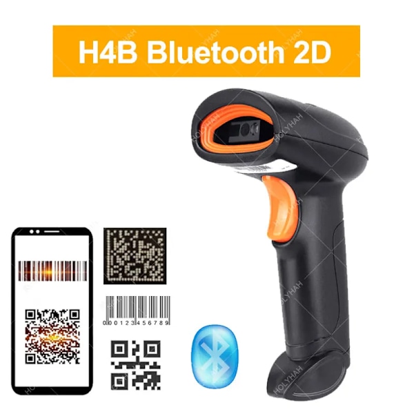 Holyhah stregkodescanner H4 kablet H4W trådløs 2D og H4B Bluetooth 2D stregkodescanner H4B Bluetooth 2D