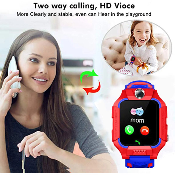 Watch Kan ringa skicka meddelande Ansluten mamma watch barn tjej IP67 Vattentät watch för barn Present Smartwatch för barn Purple not box Spanish Version