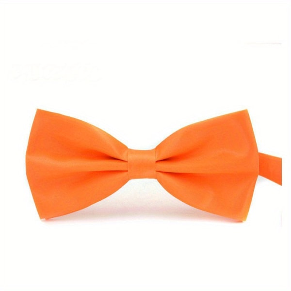 Mäns glänsande enfärgad modefluga Bröllopsfest Holiday fluga GM-orange