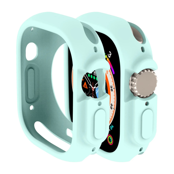 Cover För Apple Watch ultra 2 49mm 44mm 40mm 45mm 41mm 42mm 38 Tillbehör Silikon Bumper Protector iWatch serie SE 4 3 6 7 8 9 Light blue 40mm series 654 SE