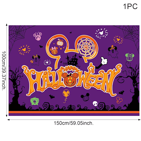 Mickey Mouse Halloween Baggrund Ikke Så Skræmmende Halloween Baggrund til Børn Minnie Mouse Halloween Banner Dekoration MickeyB-3