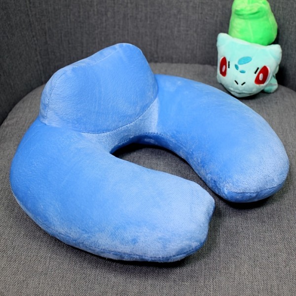 1 st Tecknad U-formad kudde Nackstödskudde livmoderhalskudde tupplur kontor student rese flygplan kudde Blue